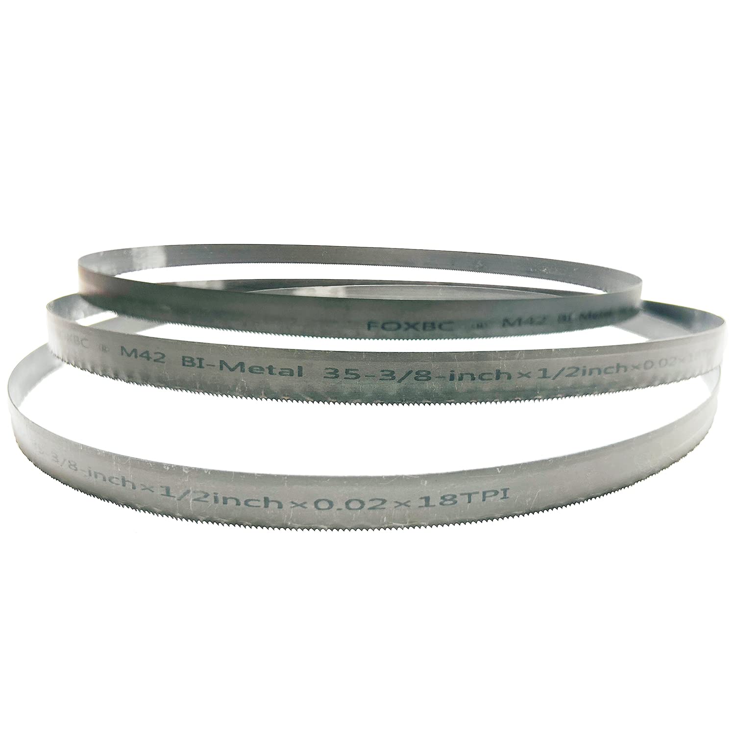 FOXBC 35-3/8 Inch Bandsaw Blade 8/12 TPI for Milwaukee 48-39-0529 Portable Band Saw Blade, 35-3/8" x 1/2" x .020", 3-Pack