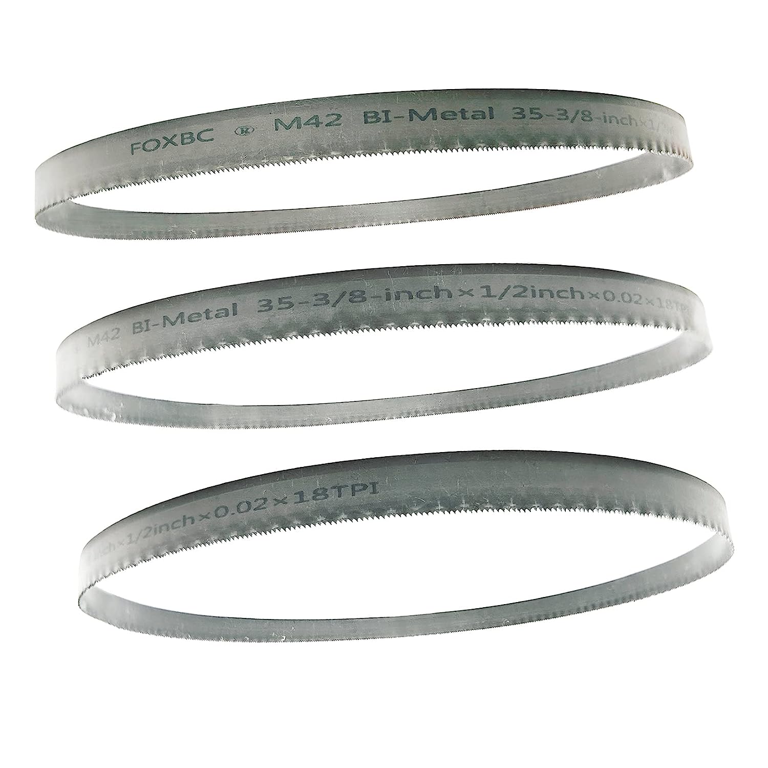 FOXBC 35-3/8 Inch Bandsaw Blade 8/12 TPI for Milwaukee 48-39-0529 Portable Band Saw Blade, 35-3/8" x 1/2" x .020", 3-Pack