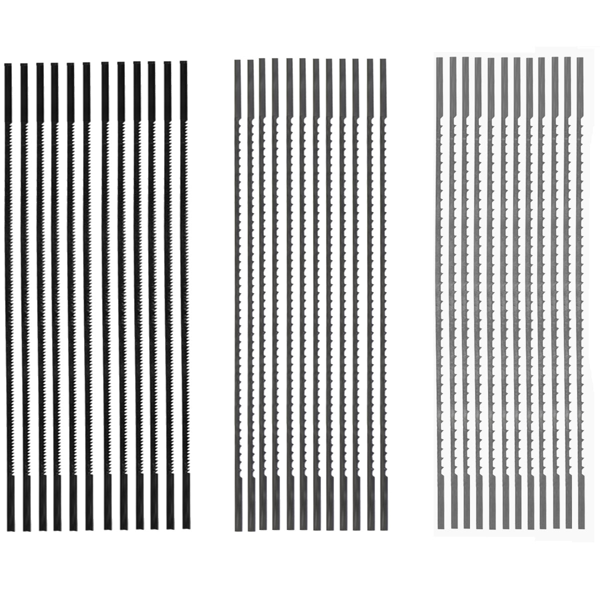 5 Inch Plain End Scroll Saw Blade Set, 36 Pack (28TPI, 12 TPI, 10TPI)