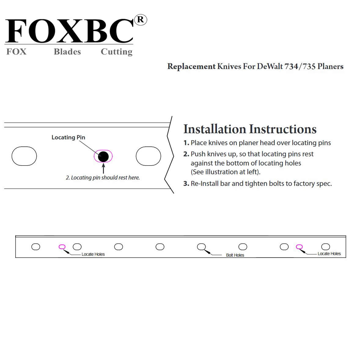 13-Inch Planer Blade Replacement for DeWalt DW735, DW735X, Replace DW7352 - Set of 3