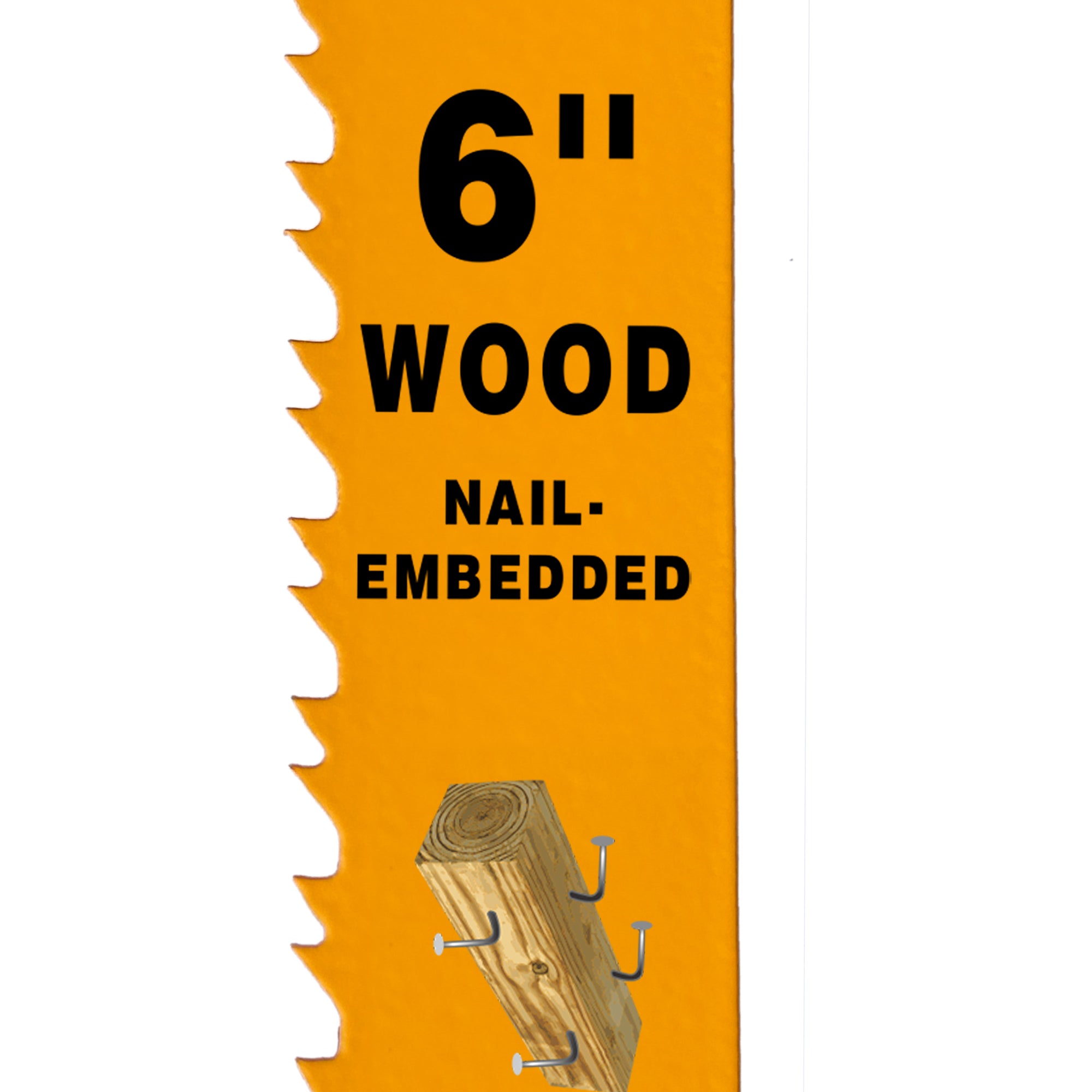 FOXBC 6 Inch 6/12 TPI Demolition Wood Reciprocating Saw Blades for Nail-Embedded, Bi-Metal, 25-Pack