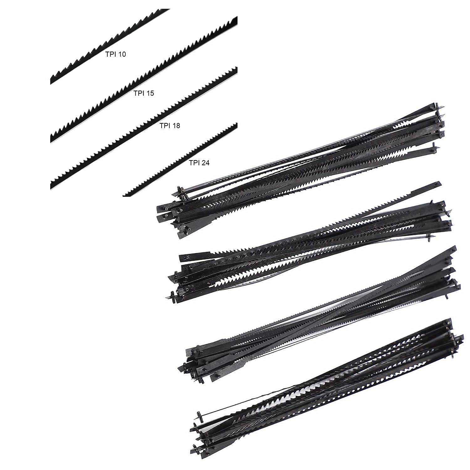 5-Inch Scroll Saw Blade Pin End - ( 10 TPI, 15 TPI, 18 TPI, 24 TPI ) - 36 Pack